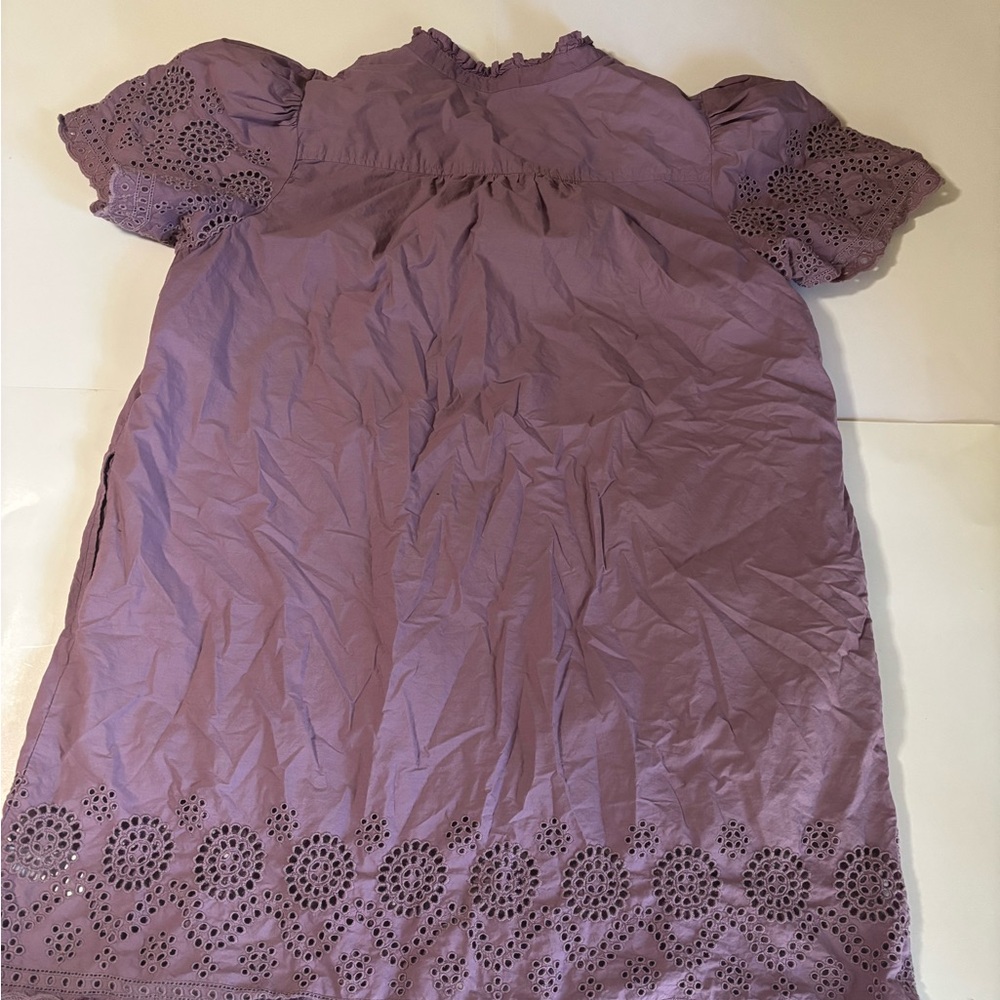 GAP Purple Eyelet Midi Dress - Picture 7 of 7